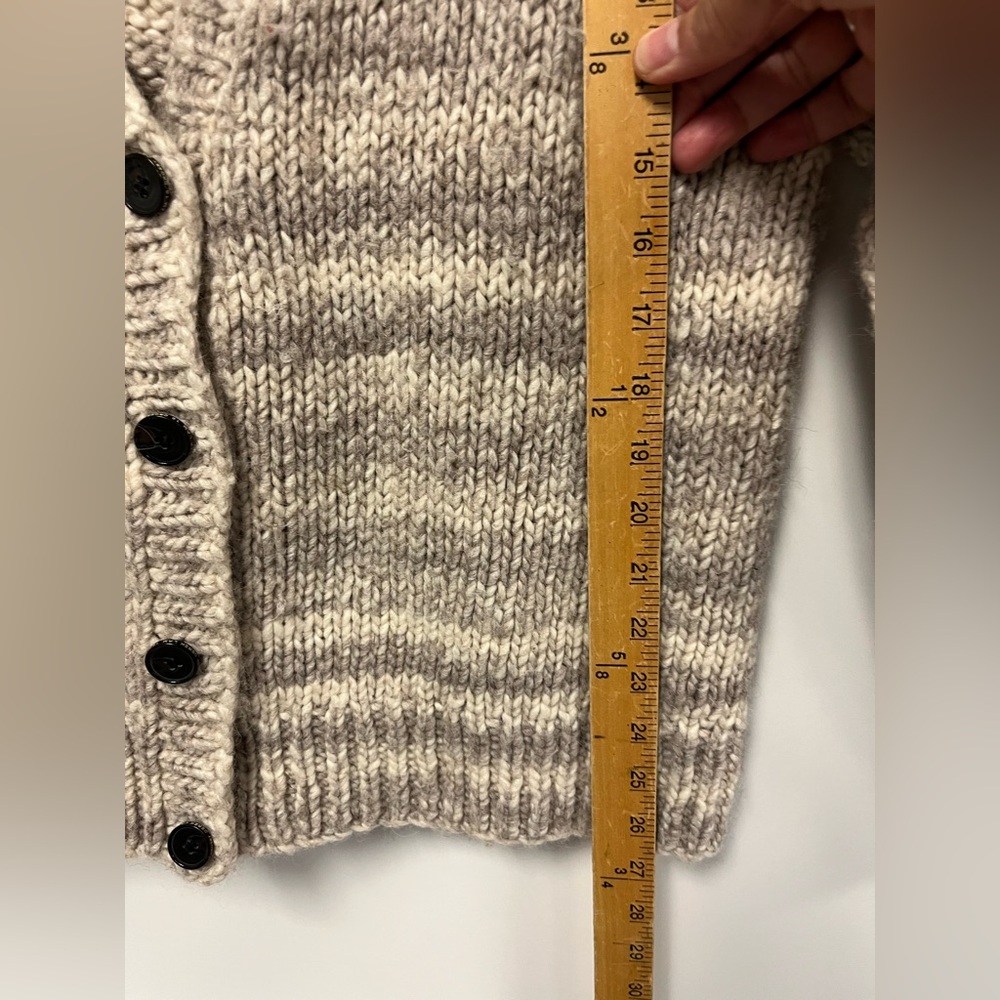 10 Crosby Derek Lam Taupe Gray Wool Alpaca Blend Knit Cardigan Sweater Sz. M - Picture 5 of 10